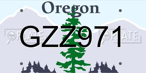 GZZ971 Oregon License Plate