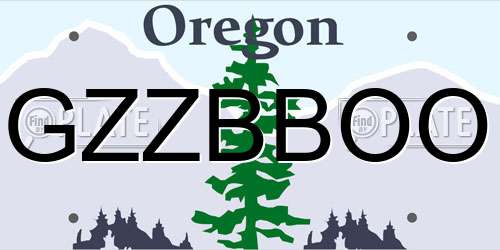 GZZBBOO Oregon License Plate