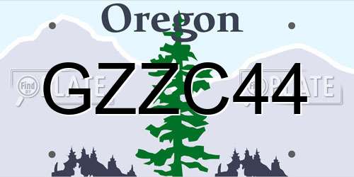 GZZC44 Oregon License Plate