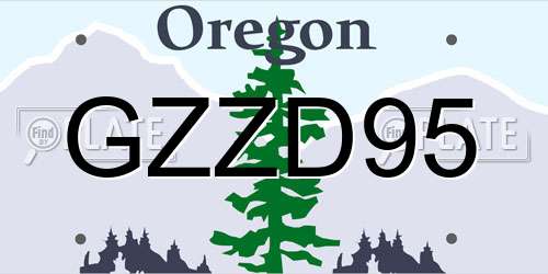 GZZD95 Oregon License Plate