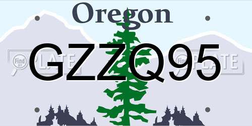 GZZQ95 Oregon License Plate