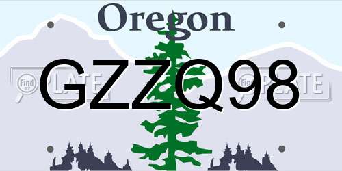 GZZQ98 Oregon License Plate