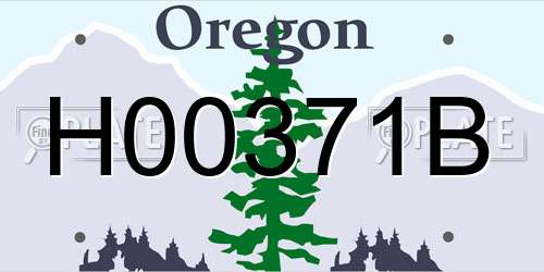 H00371B Oregon License Plate