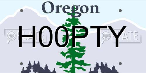 H00PTY Oregon License Plate