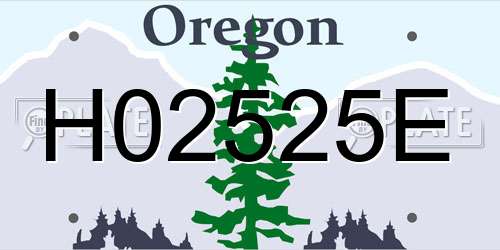 H02525E Oregon License Plate