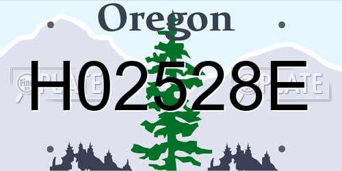 H02528E Oregon License Plate
