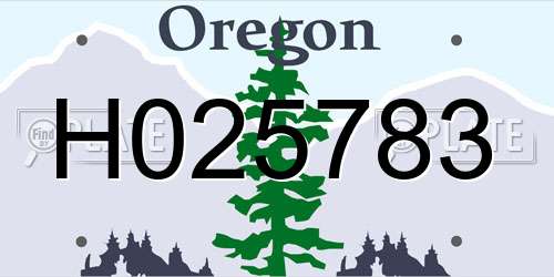 H025783 Oregon License Plate