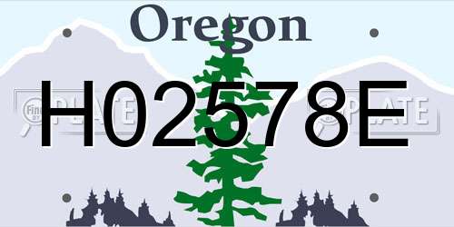 H02578E Oregon License Plate