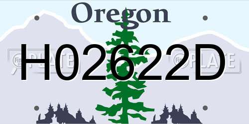 H02622D Oregon License Plate