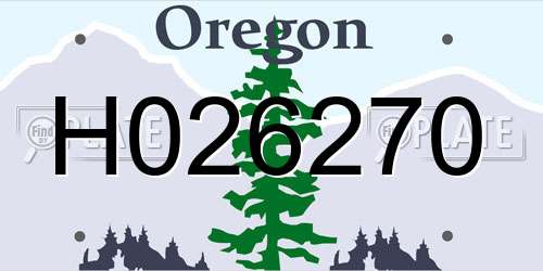 H026270 Oregon License Plate