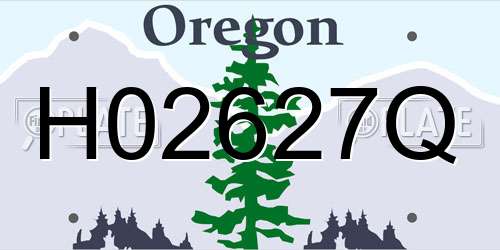 H02627Q Oregon License Plate