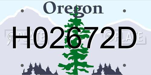 H02672D Oregon License Plate