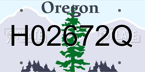 H02672Q Oregon License Plate