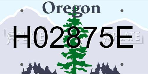 H02875E Oregon License Plate