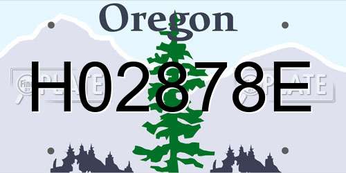 H02878E Oregon License Plate