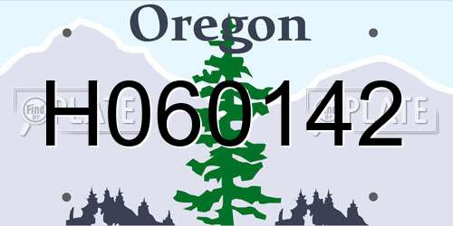 H060142 Oregon License Plate