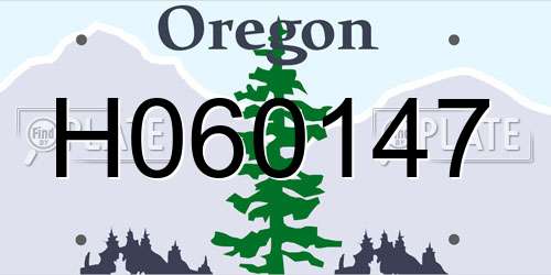 H060147 Oregon License Plate