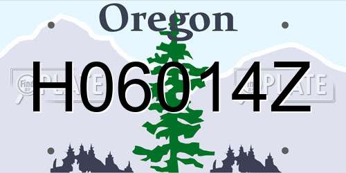 H06014Z Oregon License Plate