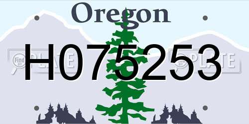 H075253 Oregon License Plate