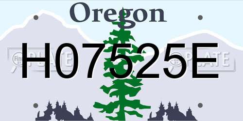 H07525E Oregon License Plate