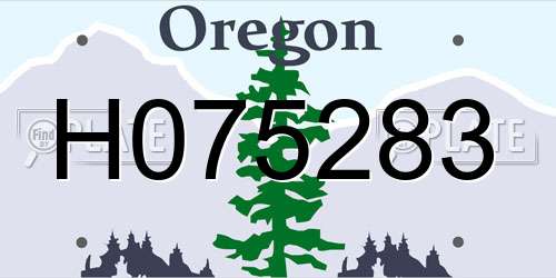 H075283 Oregon License Plate
