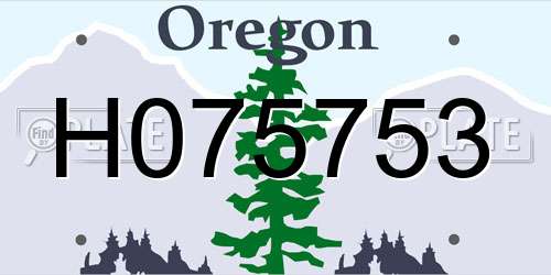H075753 Oregon License Plate