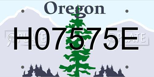 H07575E Oregon License Plate