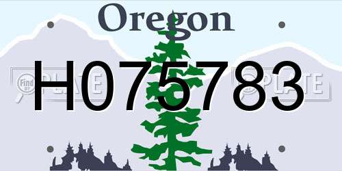 H075783 Oregon License Plate