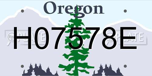 H07578E Oregon License Plate
