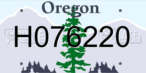 H076220 Oregon License Plate
