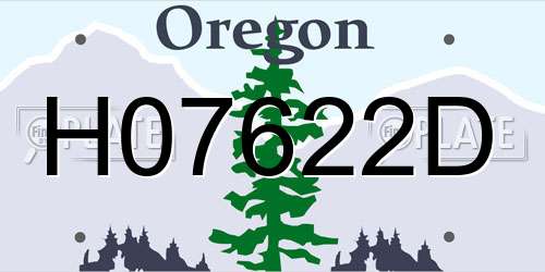 H07622D Oregon License Plate