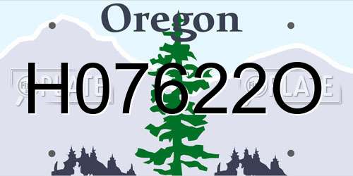 H07622O Oregon License Plate