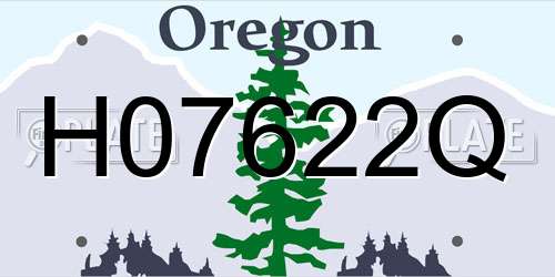 H07622Q Oregon License Plate