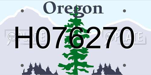 H076270 Oregon License Plate