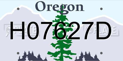 H07627D Oregon License Plate