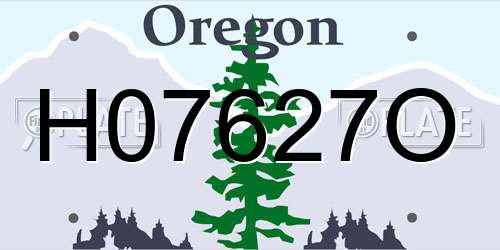 H07627O Oregon License Plate