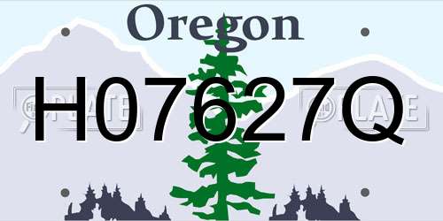 H07627Q Oregon License Plate