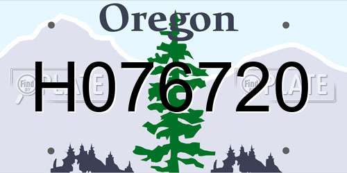 H076720 Oregon License Plate