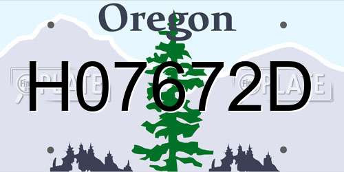 H07672D Oregon License Plate