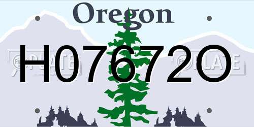 H07672O Oregon License Plate