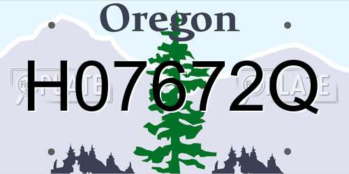 H07672Q Oregon License Plate