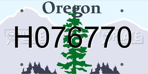 H076770 Oregon License Plate