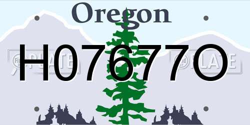 H07677O Oregon License Plate