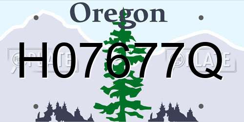 H07677Q Oregon License Plate