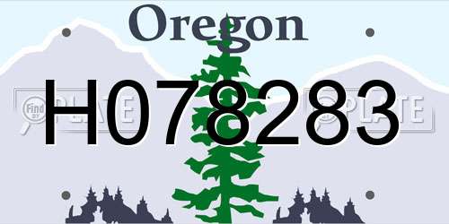H078283 Oregon License Plate
