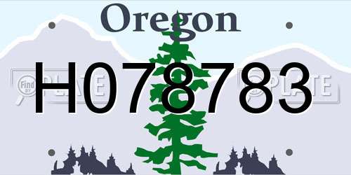H078783 Oregon License Plate