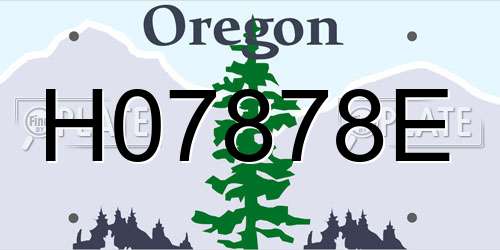 H07878E Oregon License Plate