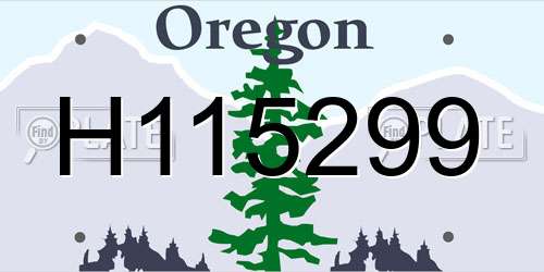 H115299 Oregon License Plate