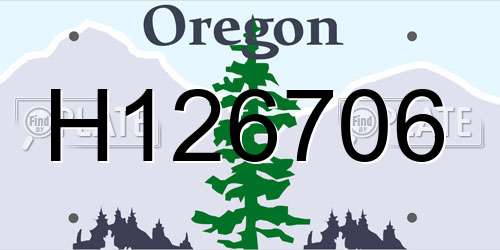 H126706 Oregon License Plate