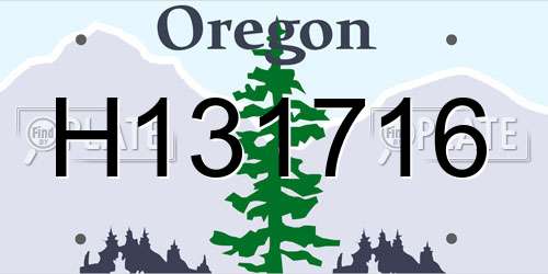H131716 Oregon License Plate